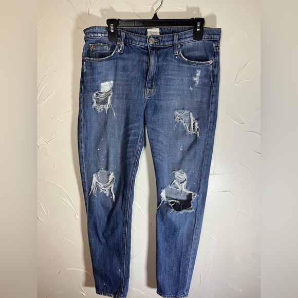 Hudson Jeans Jude Slouch Skinny Crop Distressed Jeans SZ 28waist - Picture 3 of 14